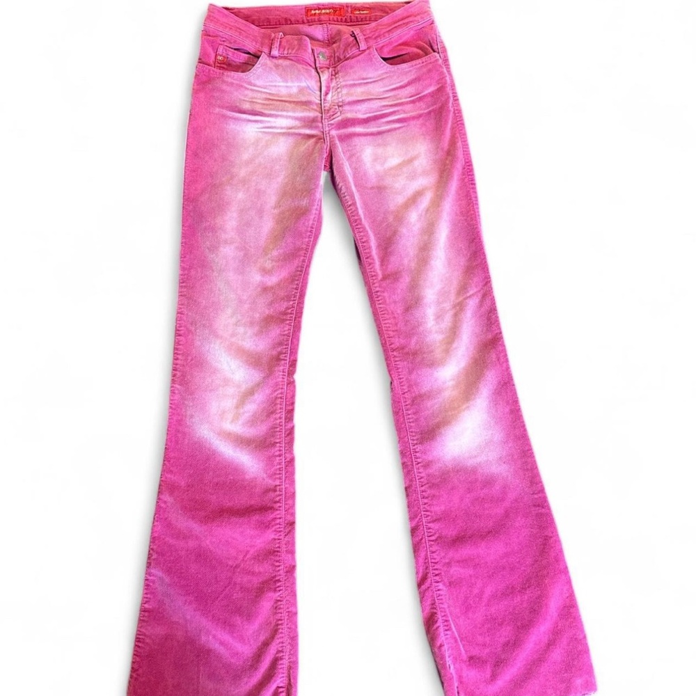 RARE Italian Made Vintage Miss Sixty Pink Velour Low Rise Jeans